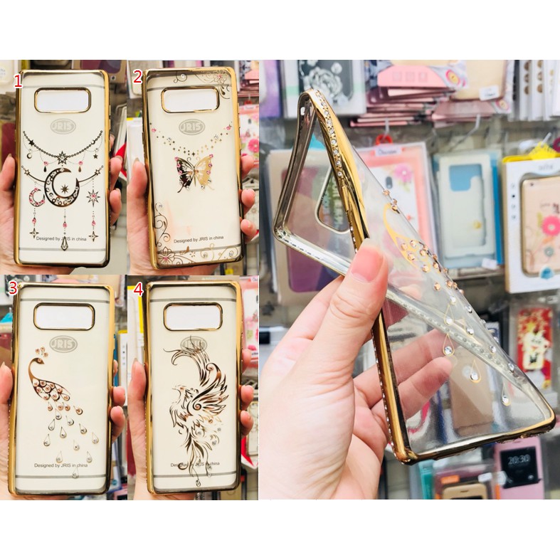 Ốp lưng Jris viền vàng đính đá cho Samsung Note 8