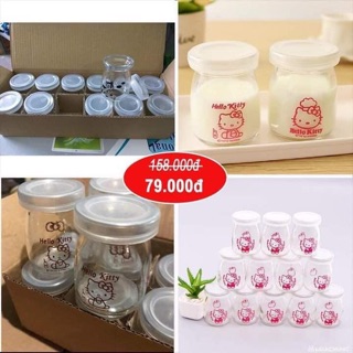 SET 12 HỦ SỮA CHUA THUỶ TINH