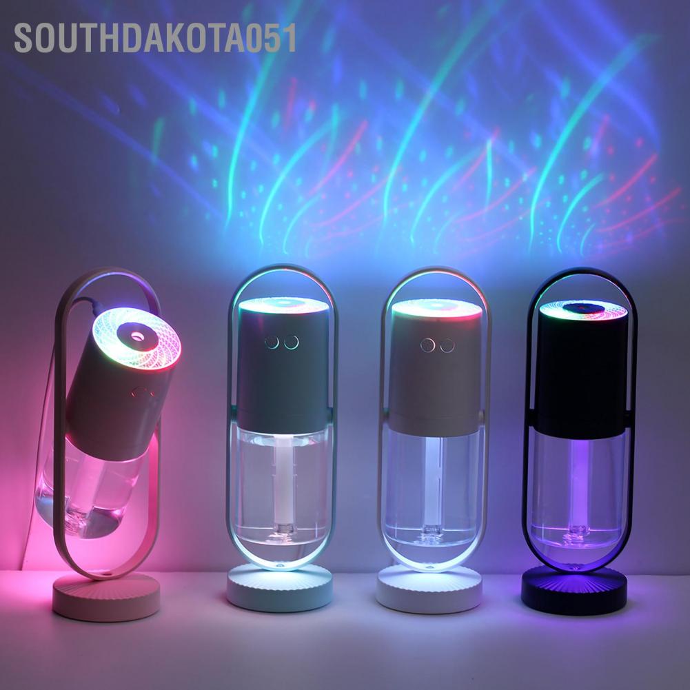 [Hàng Sẵn] Máy phun sương tạo độ ẩm không dây nhiều màu sắc xoay 360 Sạc USB với đèn chiếu cho văn phòng ô tô tại nhà【Southdakota051】