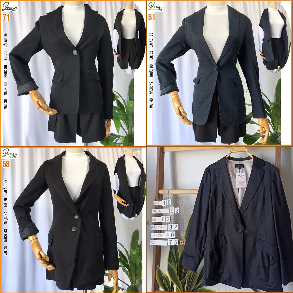 Áo Blazer Nữ Dáng Dài-Eo Nhỏ dưới 85cm