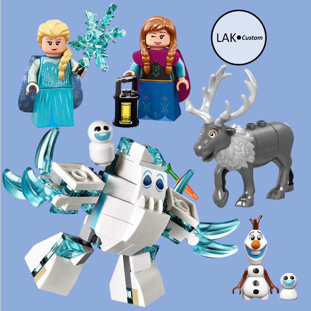 MÔ HÌNH  ELSA, ANNA, OLAF, TUẦN LỘC & KHỔNG LỒ BĂNG MARSHMALLOW