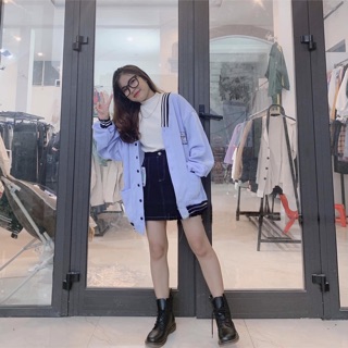 Áo khoác nỉ cổ V style hàn xẻng