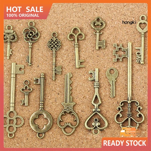 Bộ 13 Mặt Dây Chuyền Hình Chìa Khóa Phong Cách Cổ Điển Độc Đáo