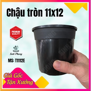 Chậu nhựa tròn đen 11x12 combo 50 cái