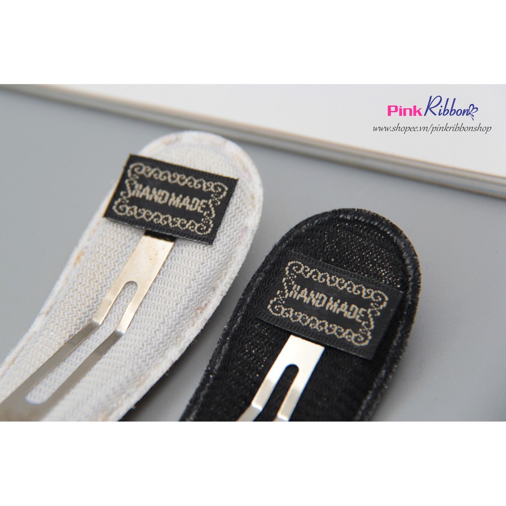 Set 2c - Kẹp bật bọc vải dạ tweed