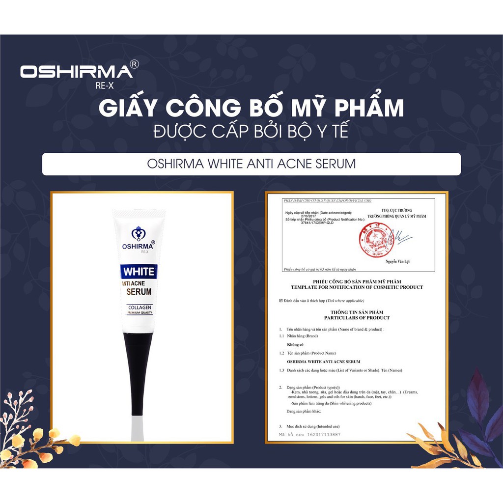 Serum tinh chất Giảm Sưng, Ngăn Ngừa & Mờ Thâm Mụn và dưỡng trắng, mờ sẹo do mụn 10ml