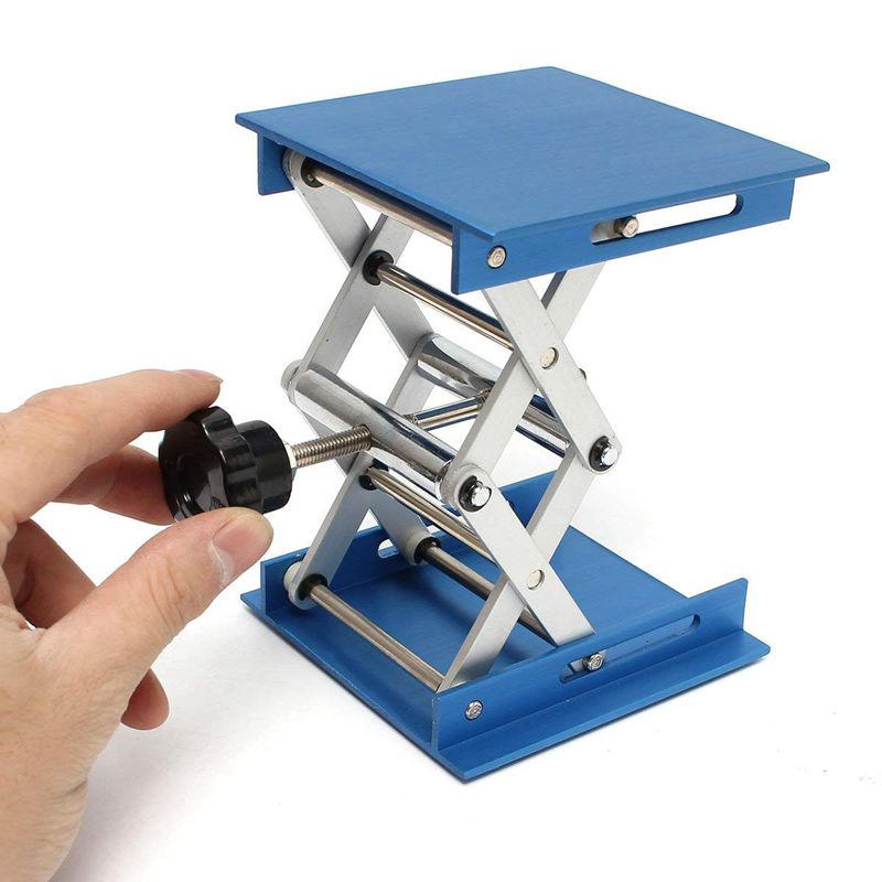 Phòng thí nghiệm hợp kim nhôm 4 inch Bệ nâng Jack kéo / Bàn nâng có thể gập lại Kiểm soát độ cao Lý tưởng để làm việc Vật lý. thí nghiệm hóa học , sinh học