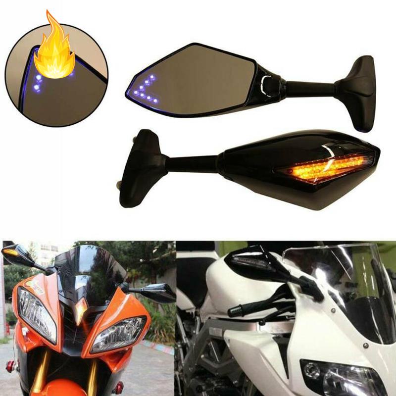 Gương chiếu hậu có đèn LED cho xe máy Yamaha YZF R1 R6 FZ1 FZ6 600R R3