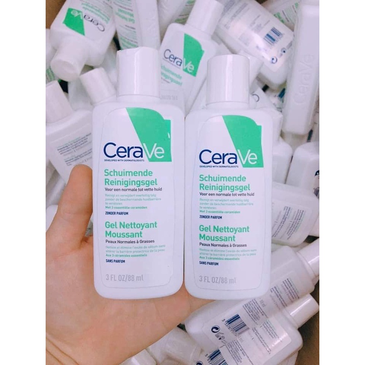 Sữa rửa mặt dịu nhẹ Cerave Foaming Facial Cleanser cho da dầu da khô &amp; da nhạy cảm 236ml