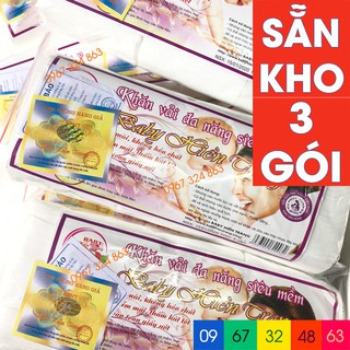 Bộ khăn giấy khô vải đa năng baby hiền trang 3 gói