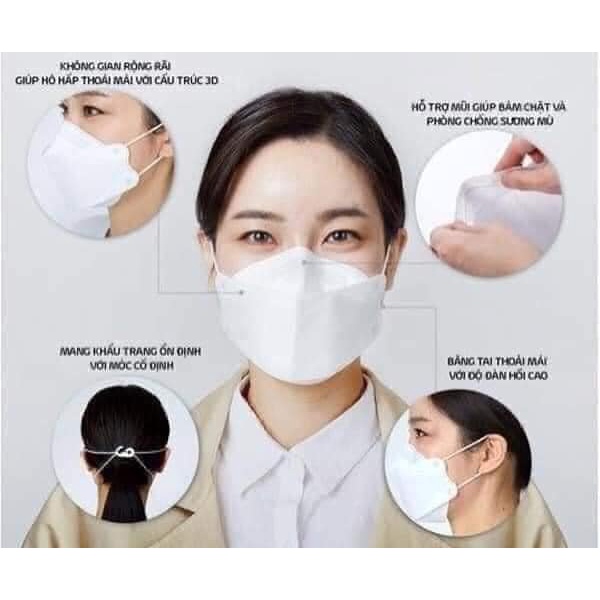 Set 10 Khẩu trang 4D KF94 VA MASK kháng khuẩn, dày dặn an toàn (1 gói)