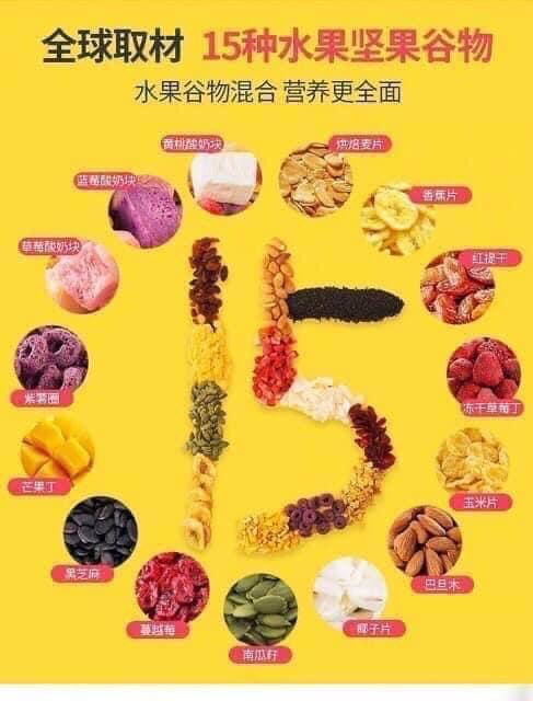 Ngũ Cốc Sữa Chua Hoa Quả gói 500g loại ngon nhất