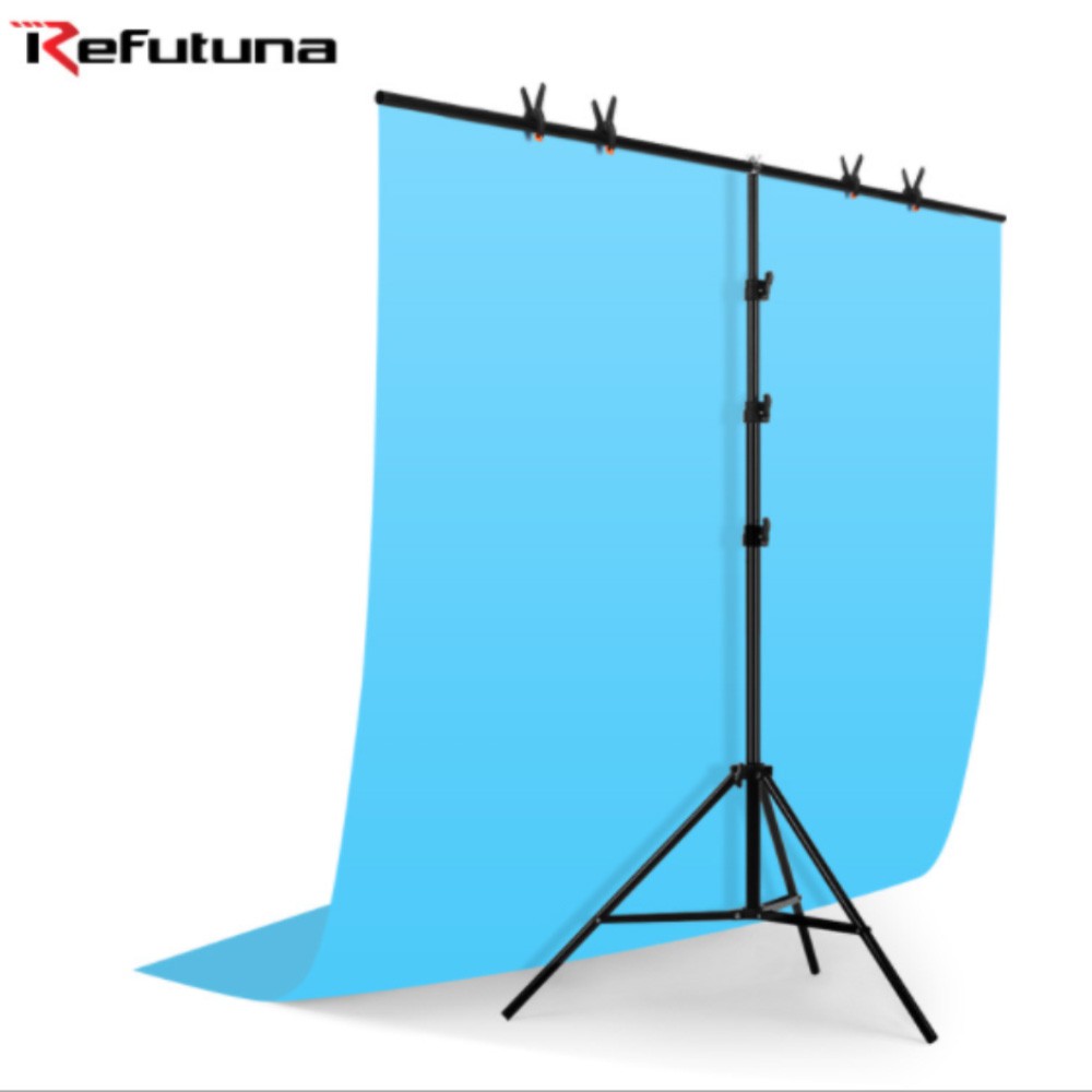 Combo khung giá treo phông nền hình chữ T dùng trong studio và ngoại cảnh kích thước 2x2m - Refutuna (tặng kẹp 3in)