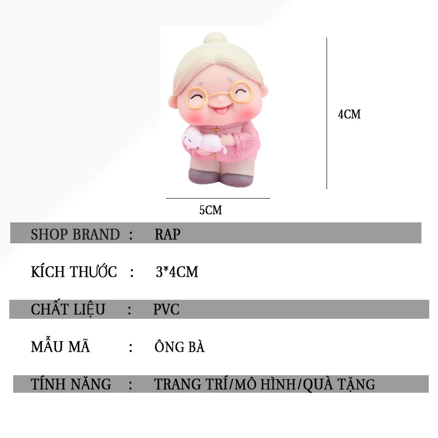Mô hình 2 ông già bà già cao 6cm nhiều màu dễ thương dùng làm phụ kiện trang trí, quà tặng cho các cặp đôi - Ráp