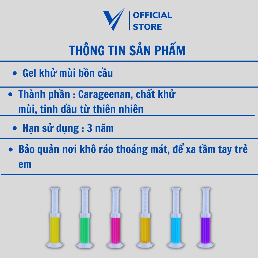 Gel khử mùi bồn cầu với 7 mùi thơm tự nhiên, giúp bạn diệt khuẩn khử mùi nhà vệ sinh rất hiệu quả