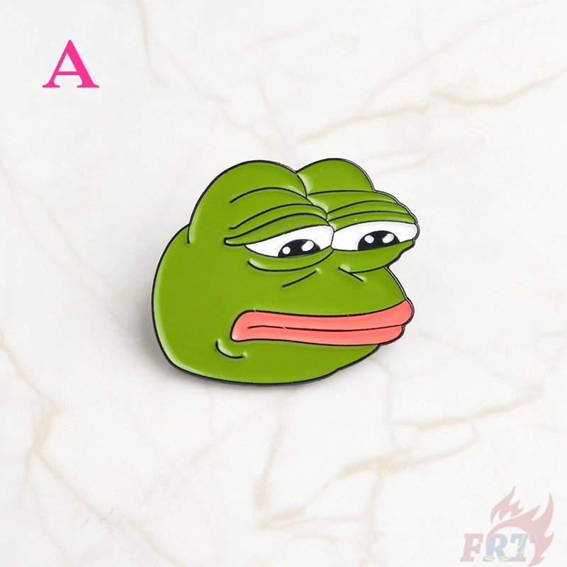 > Ready Stock < ❉ Pepe The Frog ❉1Pc Sad Frog Badge Metal Collection Brooches Pins Button Jacket Pins