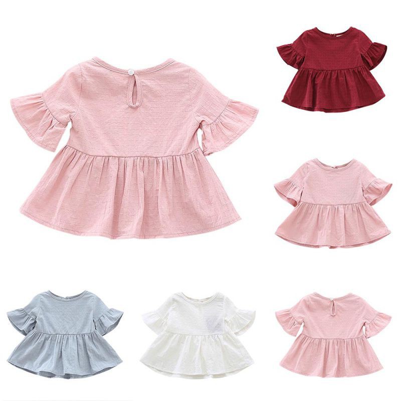 DUDUBABA sweet girl ruffled short-sleeved shirt 1-4 years old