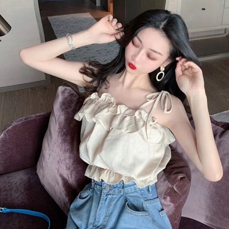 Áo Hai Dây Ngắn Thắt Nơ Phong Cách Thời Trang Mới Cho Nữ