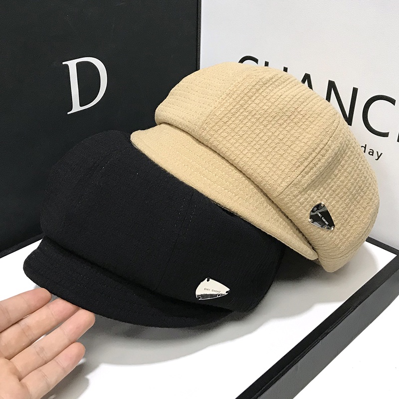 Mũ Beret Vành Ngắn Màu Đen Phong Cách Anh Quốc Thời Trang Mùa Thu Cho Nữ
