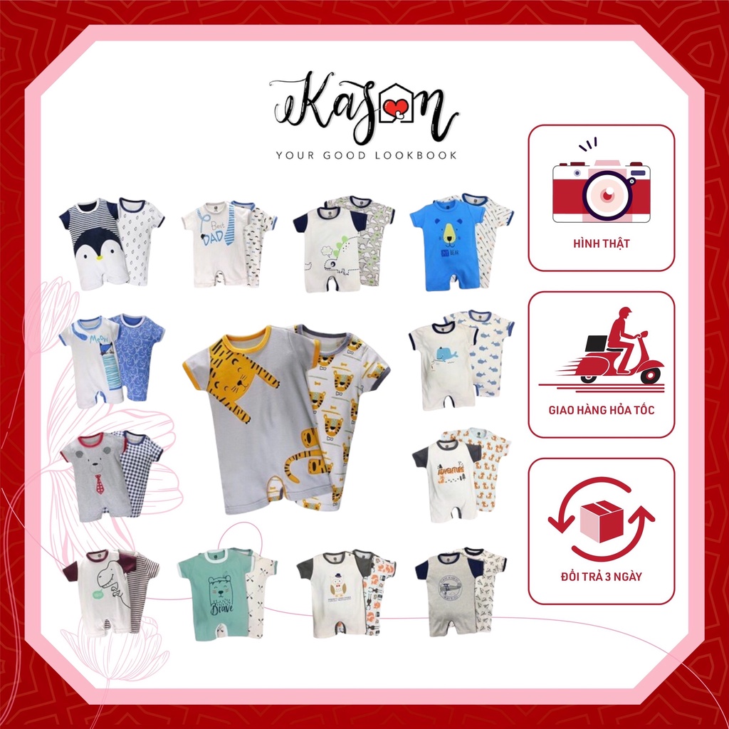 Set 02 Áo Body Dạng Đùi Dành Cho Bé Trai Từ 0-12 Tháng