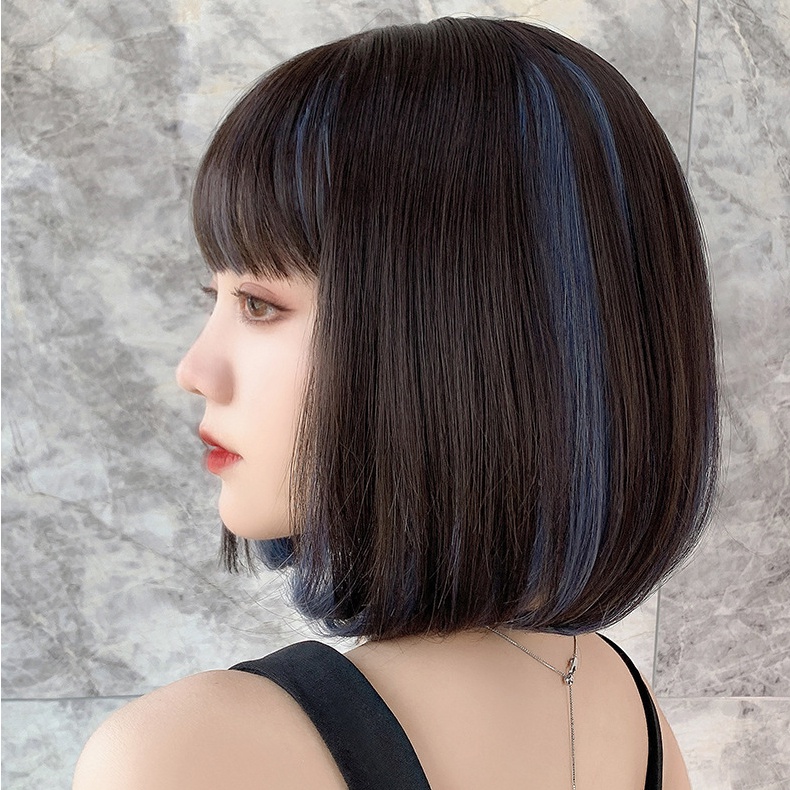 Bộ Tóc Giả Ngắn Mái Ngang Thời Trang Cho Nữ
