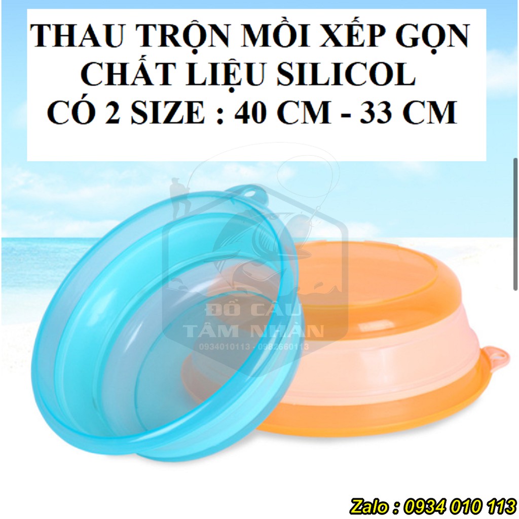 Thau trộn mồi câu silicol xếp gọn loại tốt