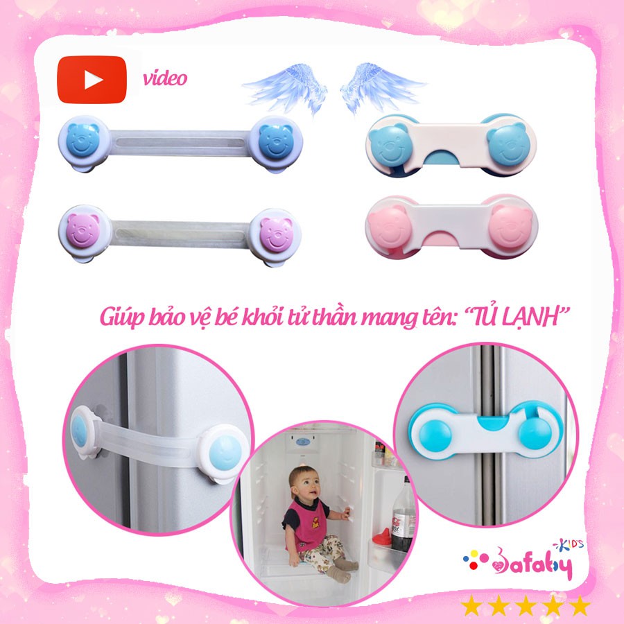 [ĐỒNG GIÁ] Khóa Tủ lạnh Hình Gấu, Thiết Bị An Toàn Cho Bé 2 Loại 10cm và 16cm