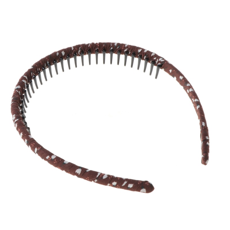 Băng Đô Cài Tóc Bản Rộng Họa Tiết Hoa Màu Trơn Đơn Giản Kèm Lược Cài Tóc