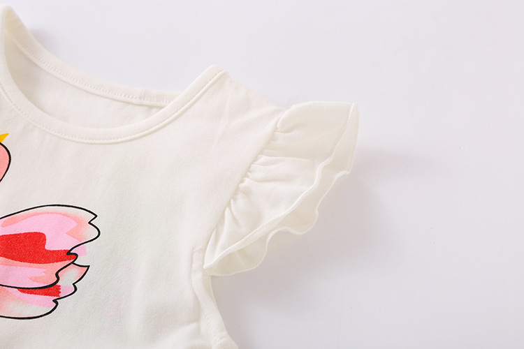 Bộ Đầm Họa Tiết Thiên Nga Cho Bé Gái