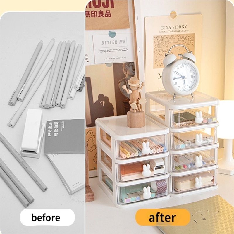 Hộp Đựng Đồ Dùng Nhiều Tầng / Đồ Dùng Để Bàn Dày Dặn Chống Bụi Bẩn Tiện Dụng