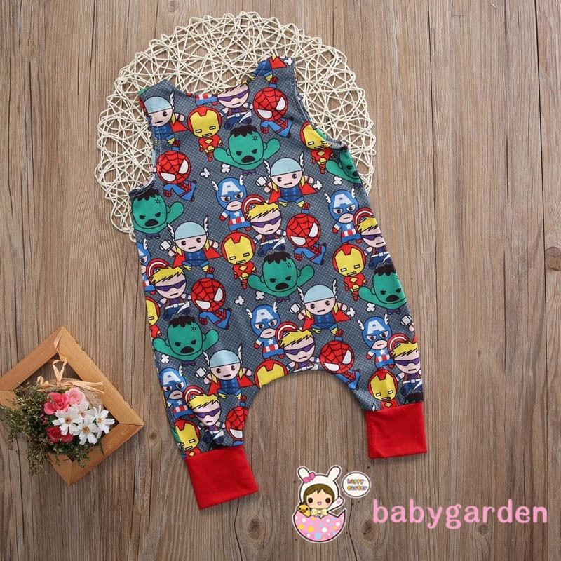 Jumpsuit Bodysuit Romper Liền Mảnh Có In Hình Nhân Vật Hoạt Hình Cho Các Bé Nhỏ Sơ Sinh