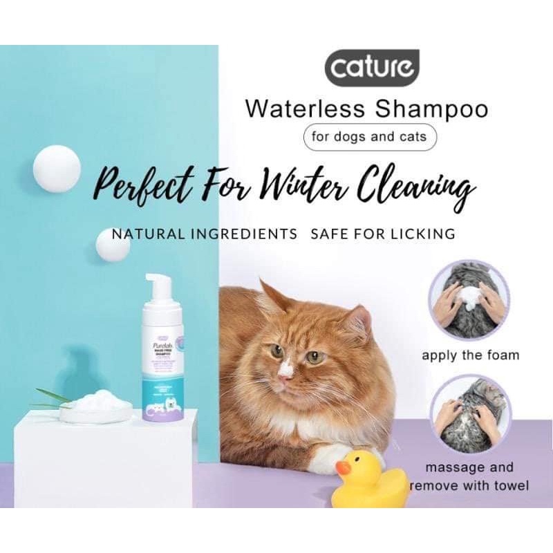 Sữa tắm khô dạng bọt CATURE PURELAB RINSE FREE cho Chó Mèo 150ml - Chăm sóc sức khoẻ thú cưng Gogi MEOW MART