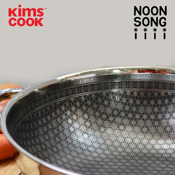 Chảo sâu Noon Song inox 3 lớp đáy từ chống dính 2 mặt Kims Cook