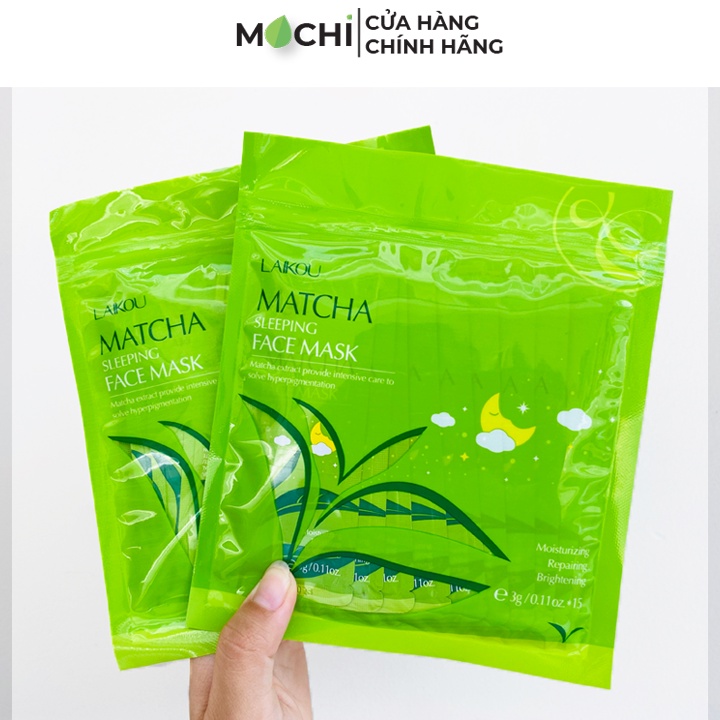 Mặt Nạ Ngủ Matcha Trà Xanh Laikou Dưỡng Trắng Da Cấp Ẩm Giảm Mụn Mask Nội Địa Trung MOCHI SHOP