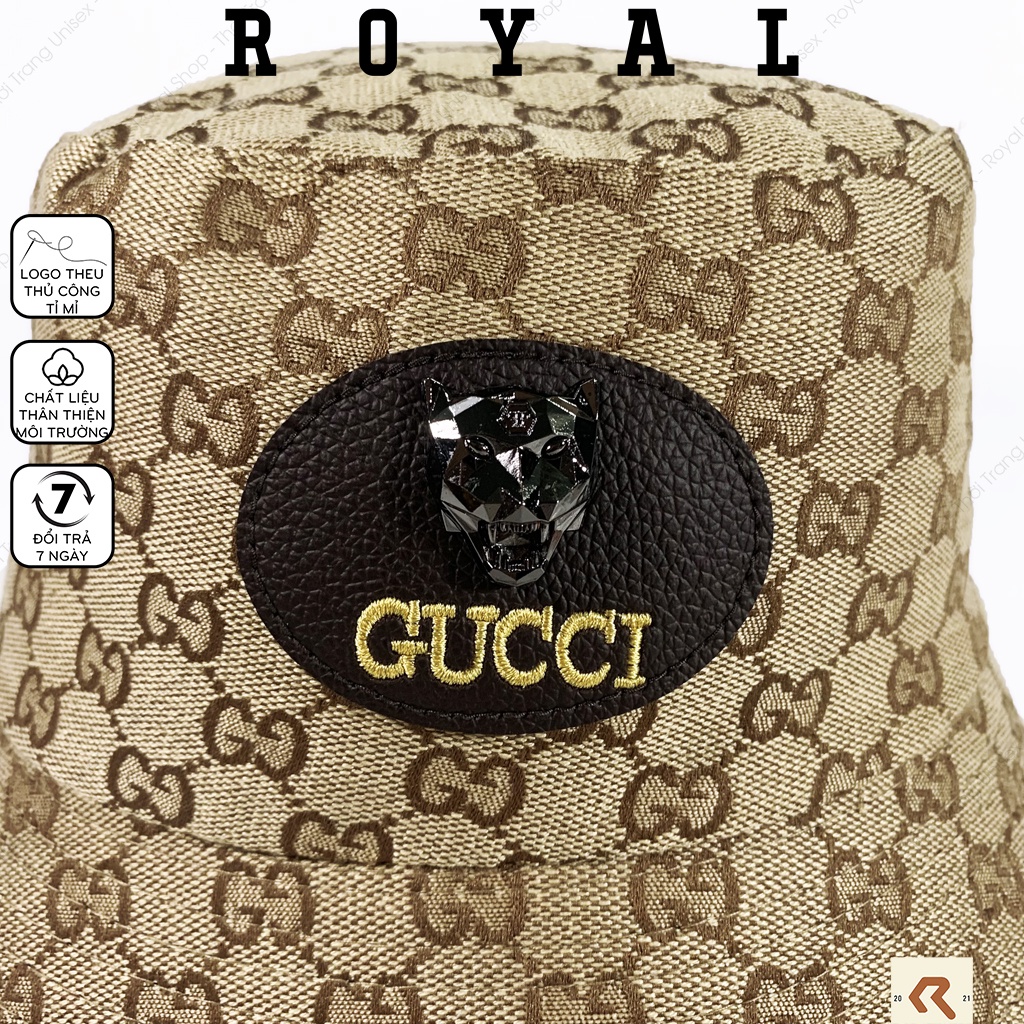 Mũ Bucket gucci Nón Bucket Tai Bèo Nam Nữ GC Vải Kaki Cotton 2 lớp Unisex - Royal Shop