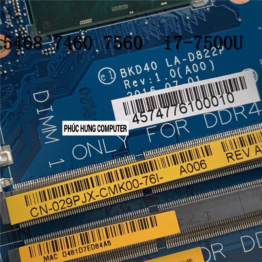 Mainboard - Bo Mạch Chủ Laptop Dell Vostro 5468 5568 7460 7560 Chip Core i7