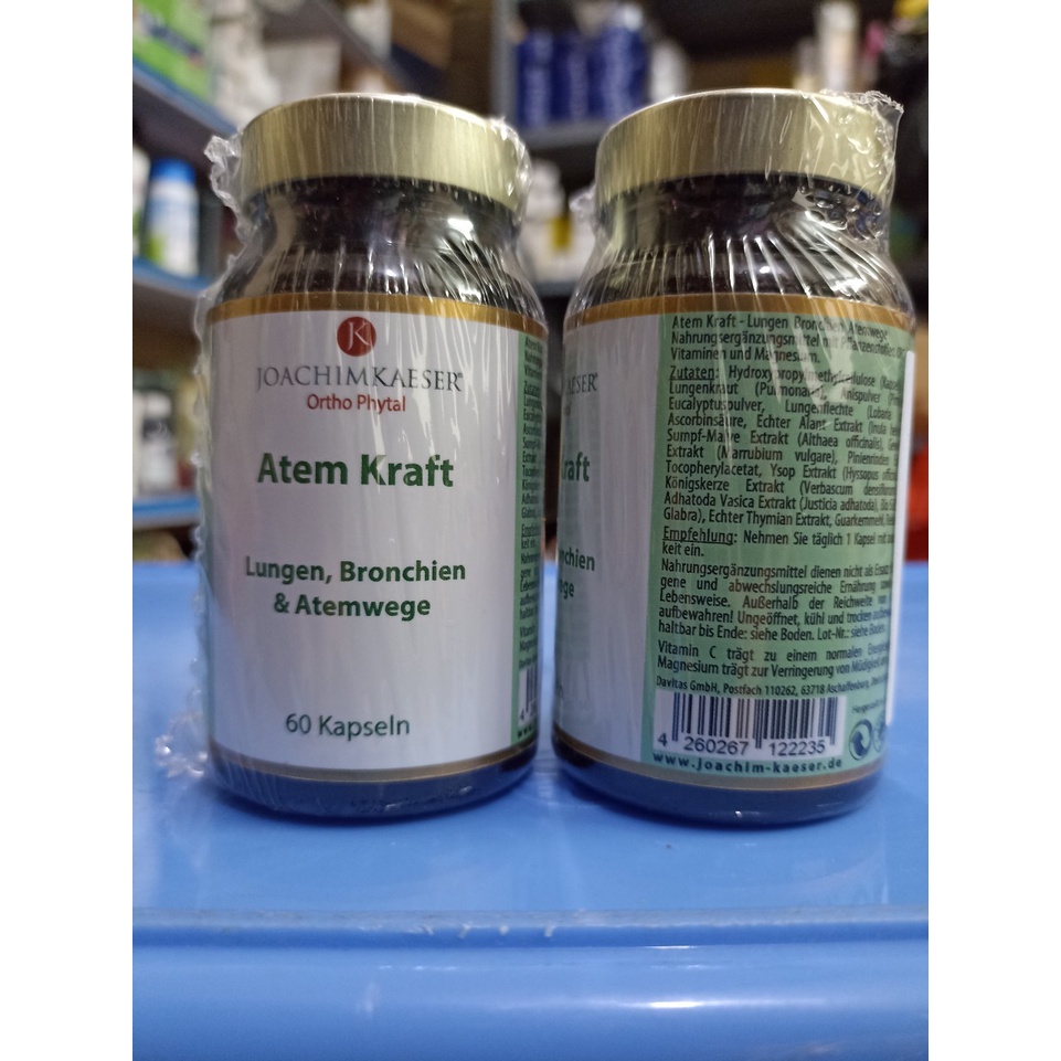 Bổ phổi JOACHIM KAESER Atem Kraft lọ 60 viên của Đức