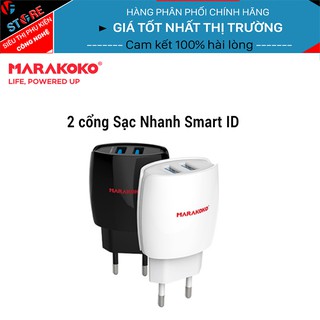 Củ sạc nhanh điện thoại Marakoko MA1 2 cổng sạc nhanh Smart ID, Max 2.4A