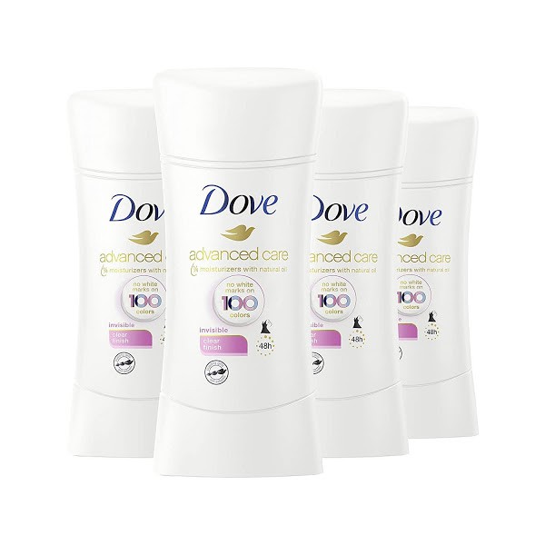 [USA] Lăn sáp khử mùi nữ Dove Invisible Advanced Care 74g Cool Essentials | Beauty Clear Finish 100 | Revive Powder - Mỹ