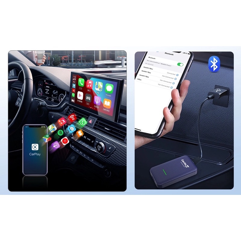 BỘ CHUYỂN ĐỔI KẾT NỐI APPLE CARPLAY + ANDROID AUTO KHÔNG DÂY CHO XE Ô TÔ CARLINKIT 4.0 2022