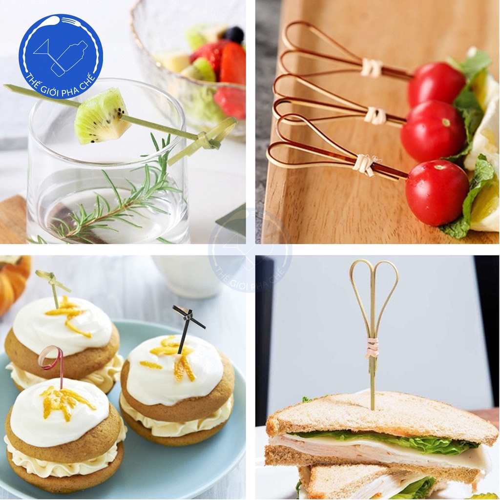 Tăm xiên trang trí bằng tre décor ly cocktail