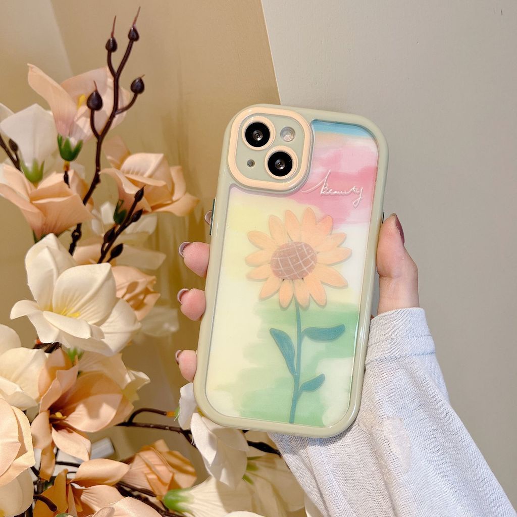 Ốp Điện Thoại Họa Tiết Hoa Hướng Dương Nhỏ Xinh Cho iPhone 12 13 11 Pro Max X Xs Max Xr