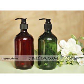 Chai Nhựa [FREE SHIP] Chai nhựa pet 500ml nâu, xanh đựng dầu gội, ủ tóc.