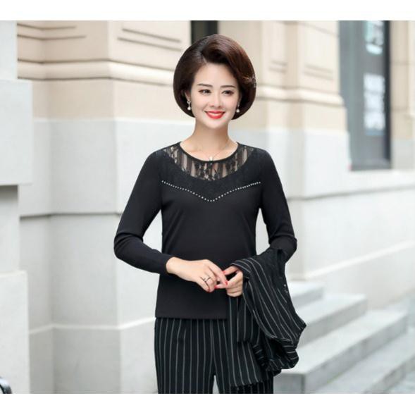 Bộ Quần Áo váy đầm trung niên cao cấp mẫu mới 2020 -Bộ quần áo 3 món quần, áo khoác, áo thun hàng Quảng Châu