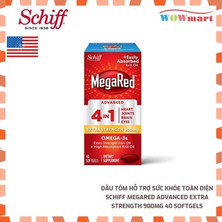 Dầu tôm hỗ trợ sức khỏe toàn diện Schiff MegaRed Advanced Extra Strength 900mg 40 Softgels
