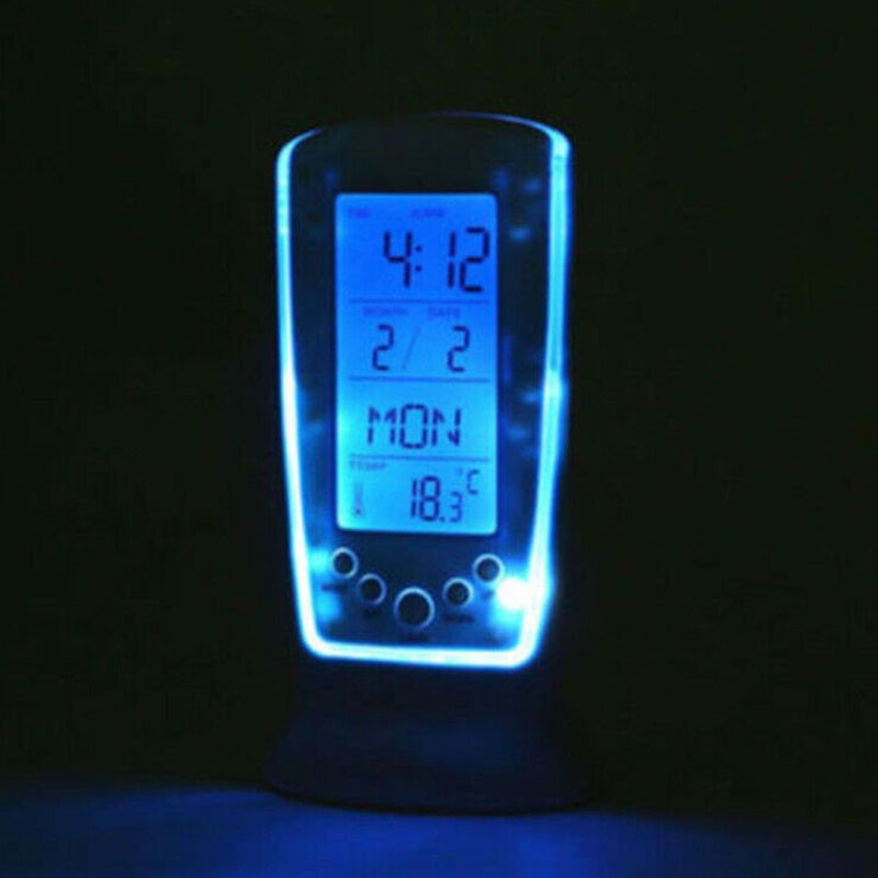 Đồng Hồ Báo Thức Hiển Thị Ngày Tháng Mini Phát Quang Trong Phòng Ngủ