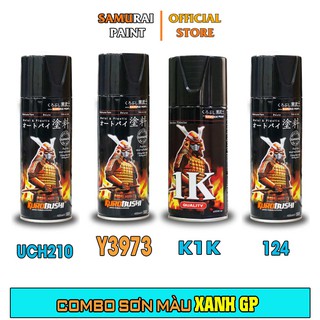 Combo Sơn Samurai Màu Xanh GP Chính Hãng (Y3973 - UCH210 - 124 - K1K - P800)