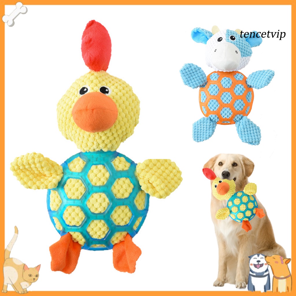 Đồ chơi nhồi bông bằng cotton PP hình thú hoạt hình làm sạch răng cho thú cưng