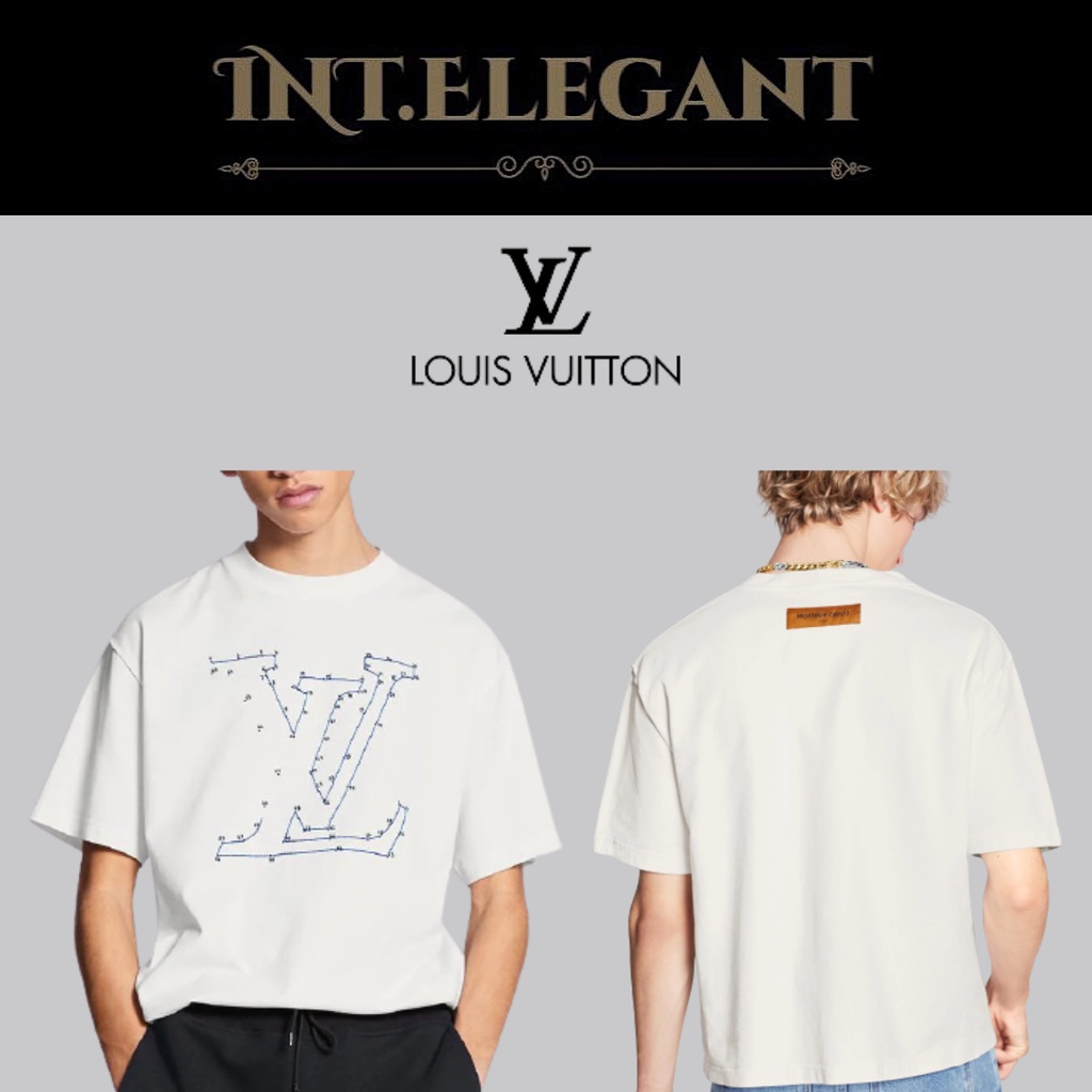 Áo thun LV Stitch Print bản cao cấp 2022 full tag mác, Áo tee Louis V form rộng oversize Nam nữ