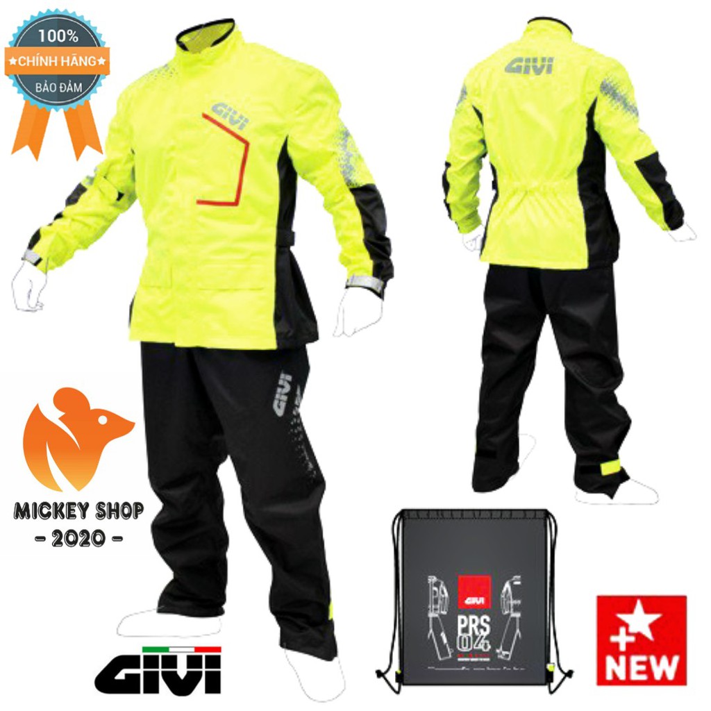 [ CHÍNH HÃNG ] Áo Mưa Bộ Givi PRS04 Vàng Neon PRS04.AX-NY